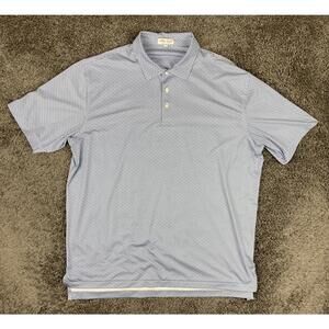 Peter Millar XL Summer Comfort Polo Blue Birdie Shuttlecock Golf Club Logo B